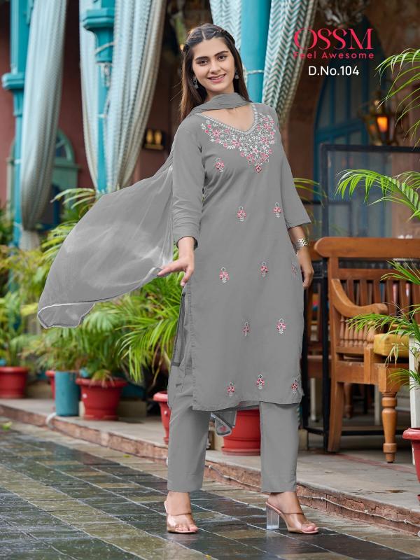 Ossm Olivia Embroidery Kurti Pant With Dupatta Collection